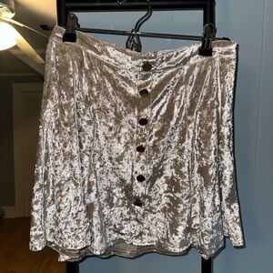 She + Sky Velvet Mini Skirt in Cream